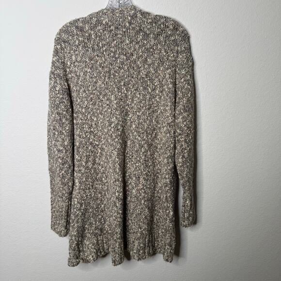 LOGO Lori Goldstein L Cardigan Sweater Speckled‎ Knit Open Front Pockets Cozy - Picture 2 of 9